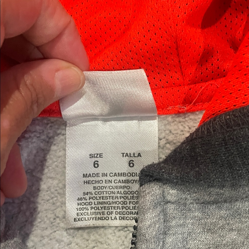 Adidas Kids Gray Hoodie with Blue and Orange Accents (B) - Picture 4 of 4